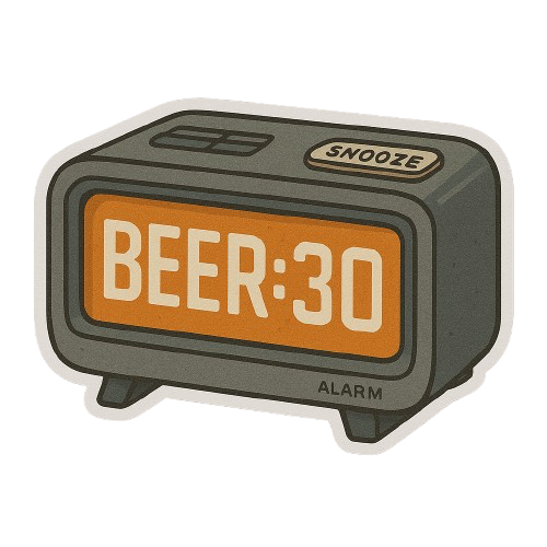 BEER:30 ALARM CLOCK STICKER