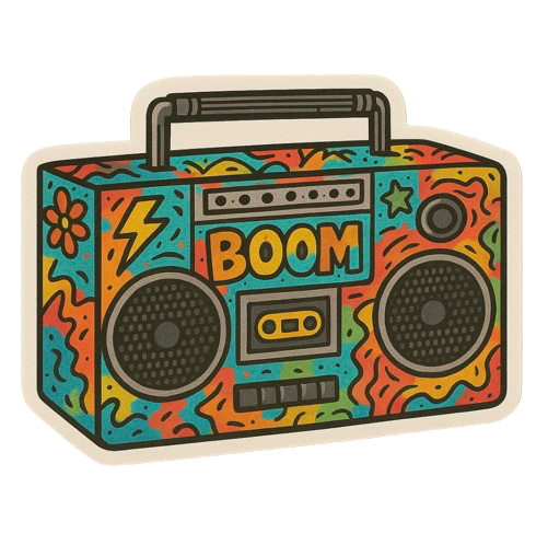 BOOM BOX STICKER