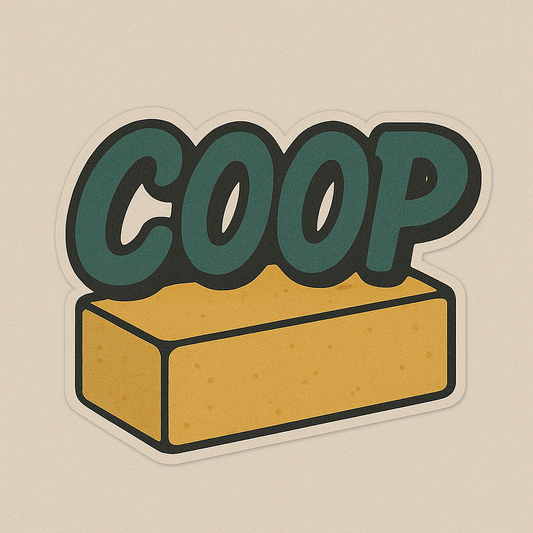 COOP DEJEAN CHEESE BLOCK STICKER