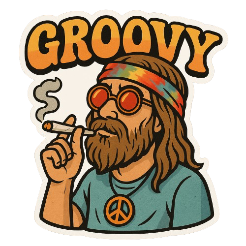 "GROOVY" HIPPIE STICKER