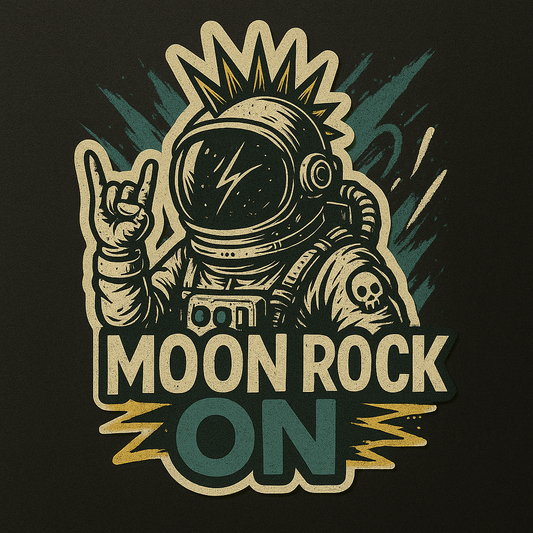 "MOON ROCK ON" ASTRONAUT STICKER