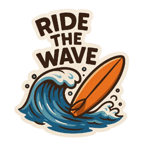 "RIDE THE WAVE" STICKER