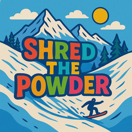 "SHRED THE POWDER" STICKER