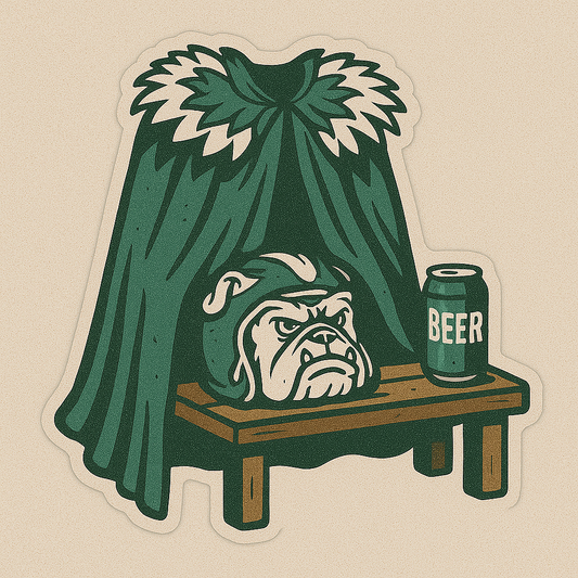 EAGLES GREEN UNDERDOG WITH MUMMERS CAPE STICKER